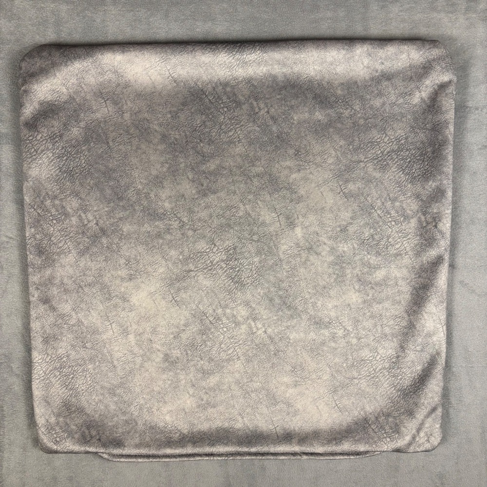 Handmade Distressed Gray Textured Velvet Square Throw Pillow Cover 21x21 USA